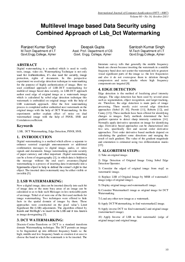 (PDF) Multilevel Image based Data Security using Combined Approach of ...