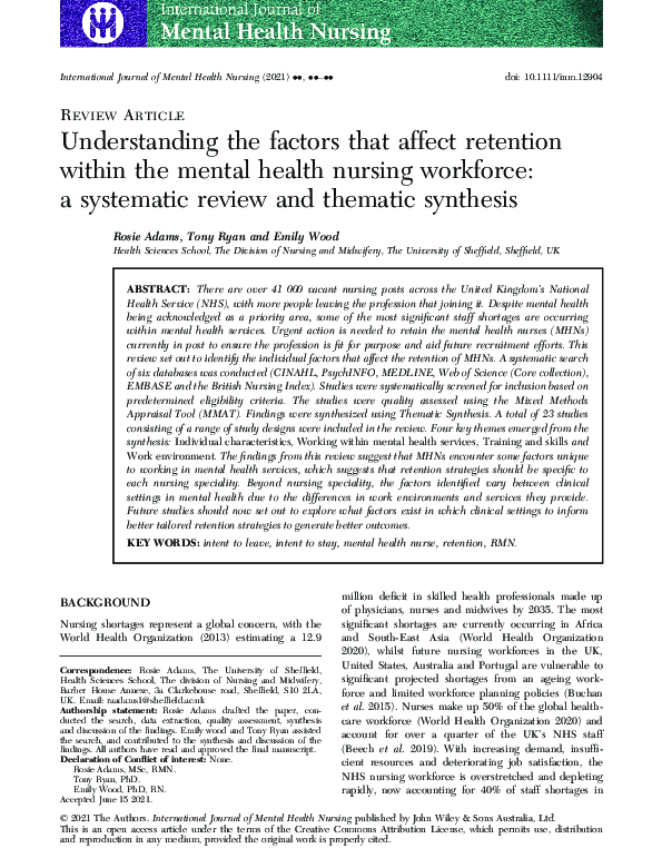 (PDF) Understanding the factors that affect retention within the mental ...