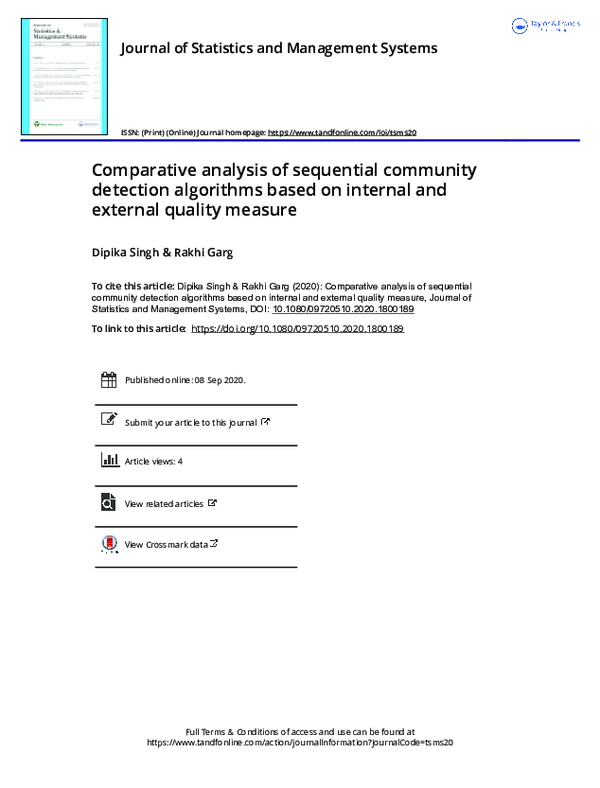 (PDF) Comparative analysis of sequential community detection algorithms ...