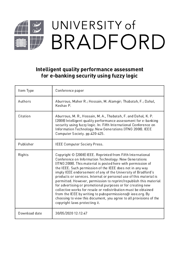 (PDF) Intelligent Quality Performance Assessment for E-Banking Security ...