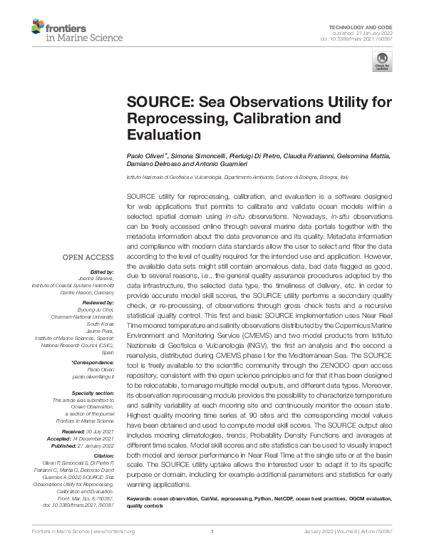 (PDF) SOURCE: Sea Observations Utility for Reprocessing, Calibration ...