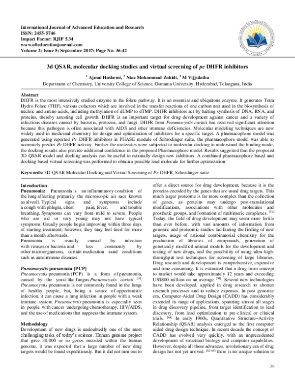 (PDF) 3d QSAR, molecular docking studies and virtual screening of pc ...