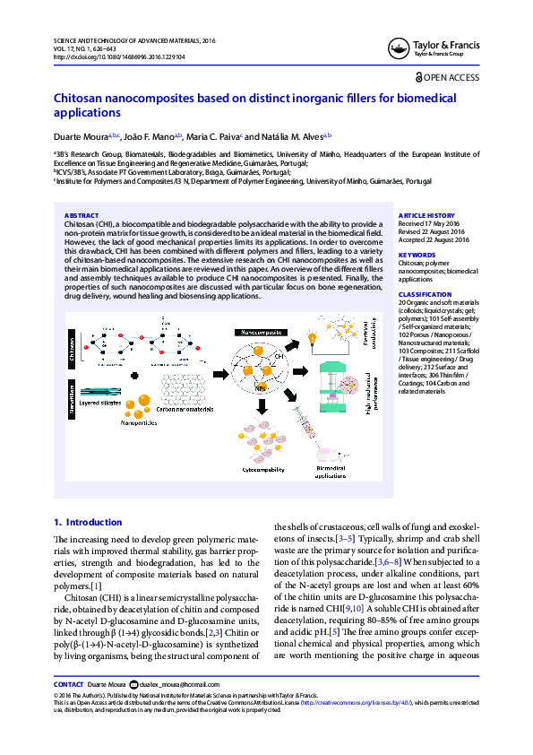 (PDF) Chitosan nanocomposites based on distinct inorganic fillers for ...