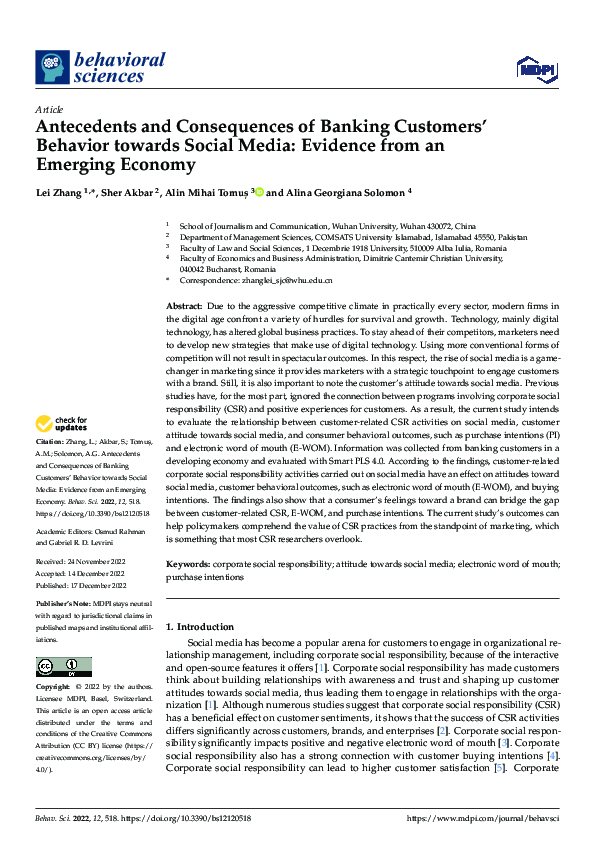(PDF) Antecedents and Consequences of Banking Customers' Behavior ...