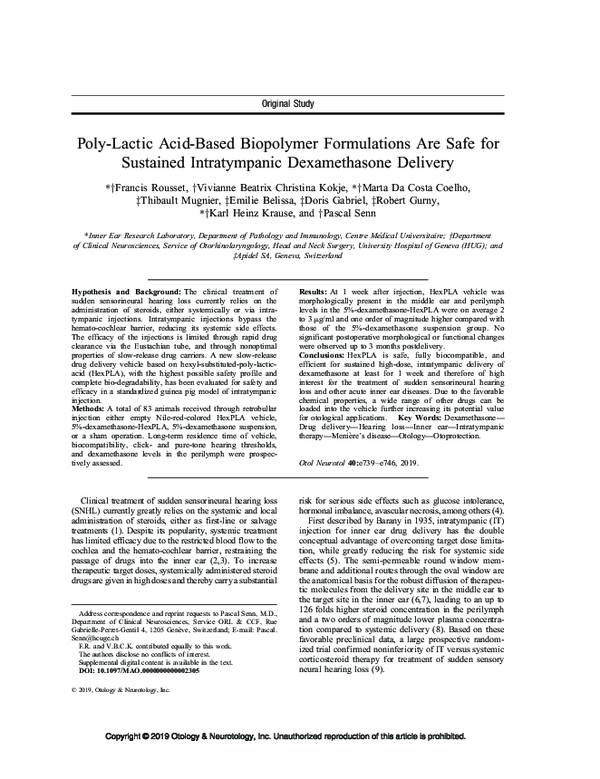 (PDF) Poly-Lactic Acid-Based Biopolymer Formulations Are Safe for ...