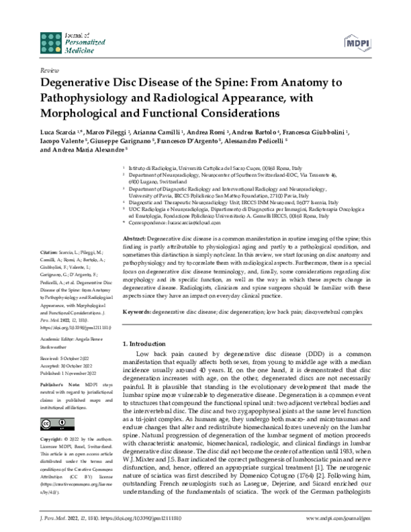 (PDF) Degenerative Disc Disease of the Spine: From Anatomy to ...