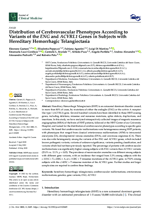 (PDF) Distribution of Cerebrovascular Phenotypes According to Variants ...