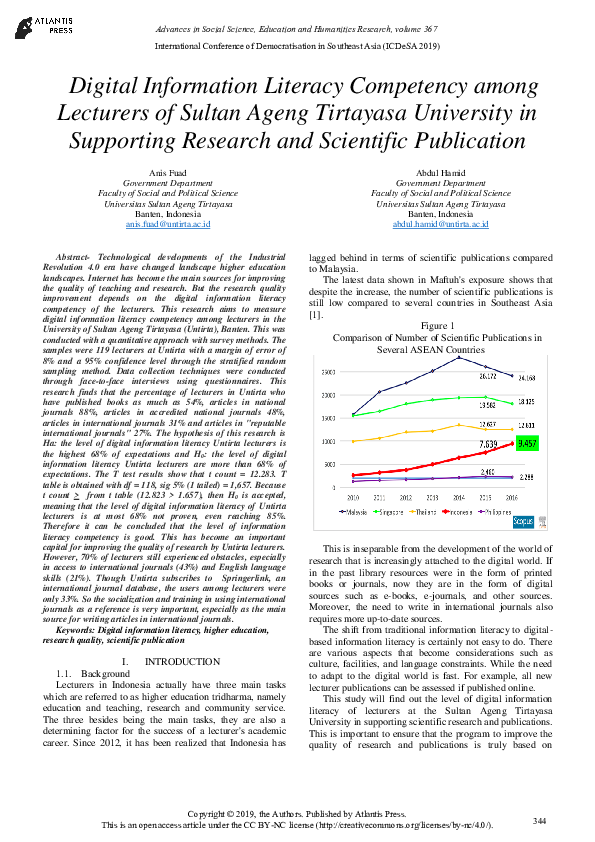 (PDF) Digital Information Literacy Competency among Lecturers of Sultan ...