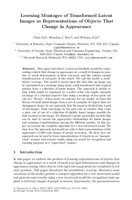 (PDF) Learning Montages of Transformed Latent Images as Representations ...