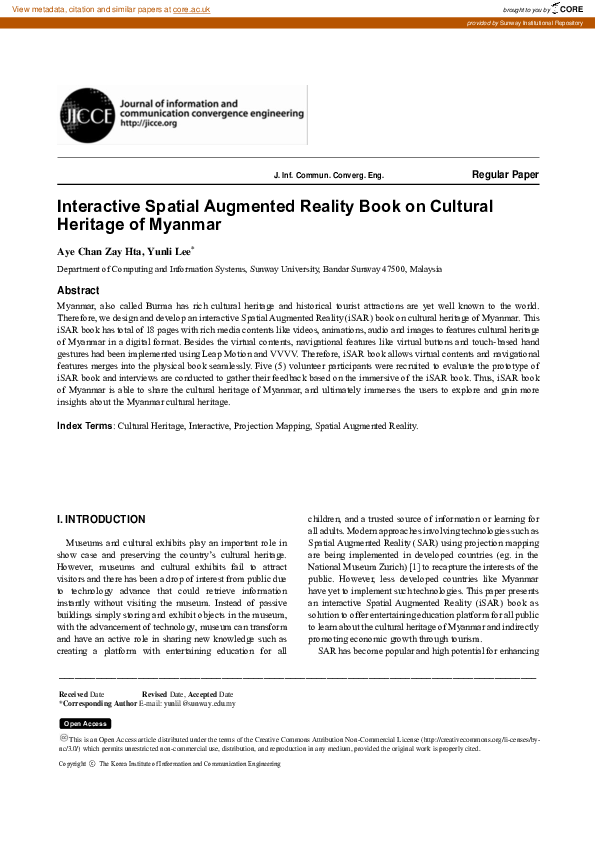 (PDF) Interactive Spatial Augmented Reality Book on Cultural Heritage ...