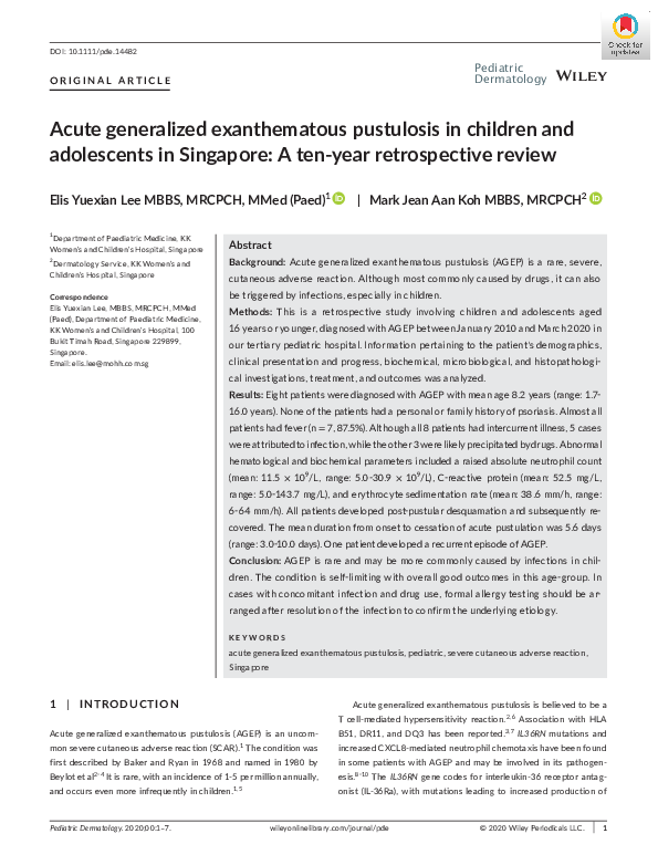 (PDF) Acute generalized exanthematous pustulosis induced by enoxaparin ...