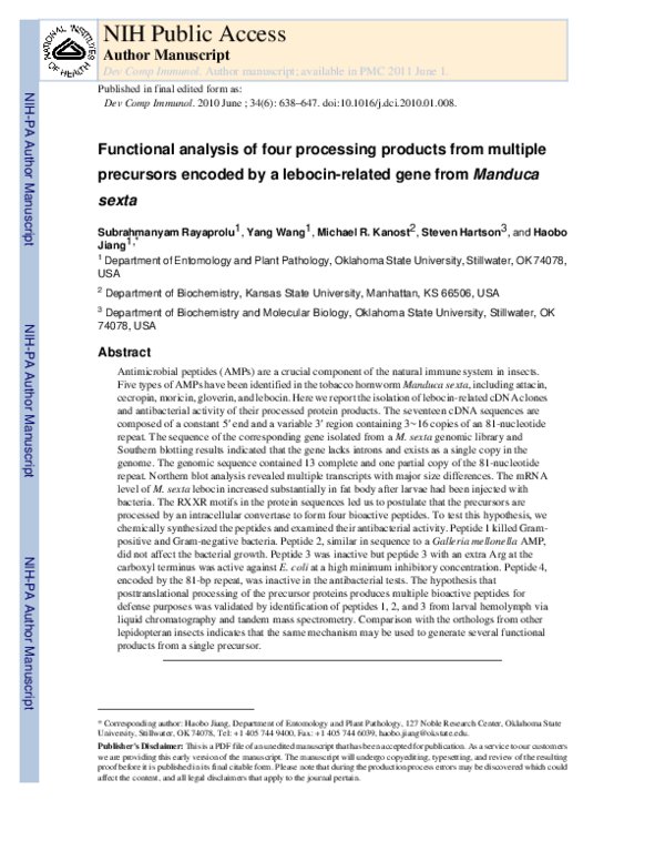 (PDF) Functional analysis of four processing products from multiple ...
