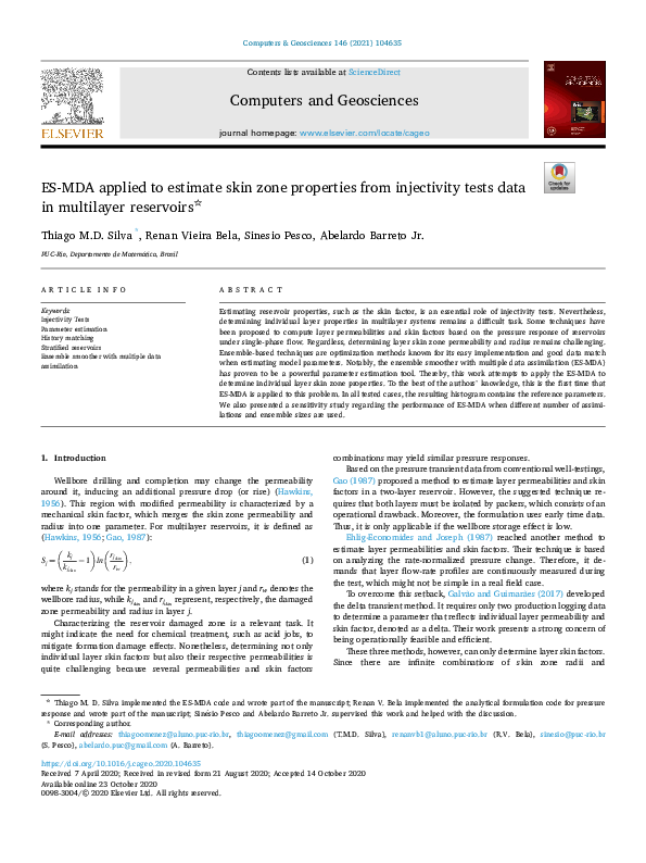 (PDF) ES-MDA applied to estimate skin zone properties from injectivity ...