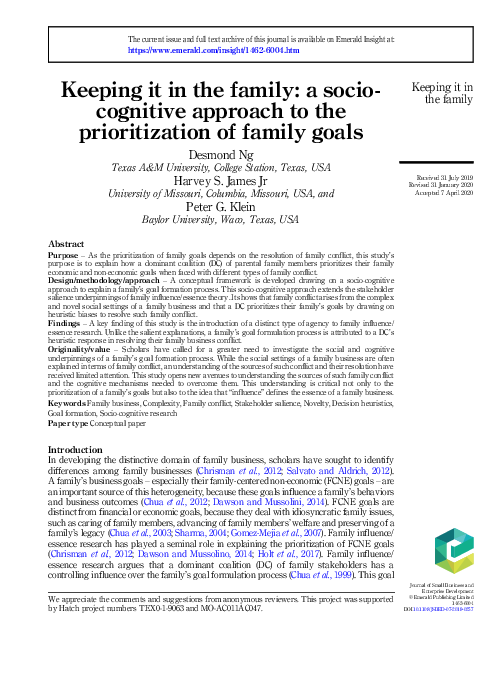 (PDF) Keeping it in the family: a sociocognitive approach to the ...