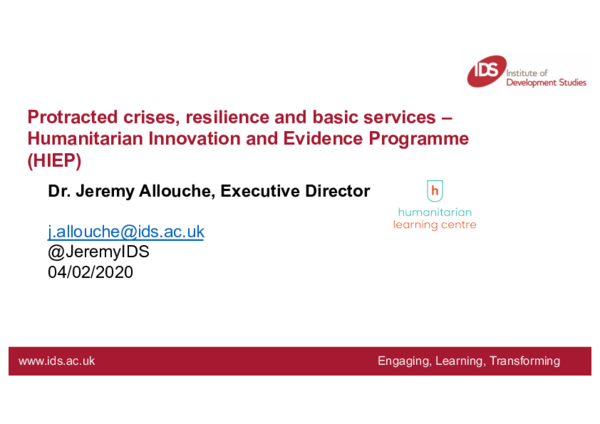 (PDF) Event Presentation - Protracted Crises, Resilience and Basic ...