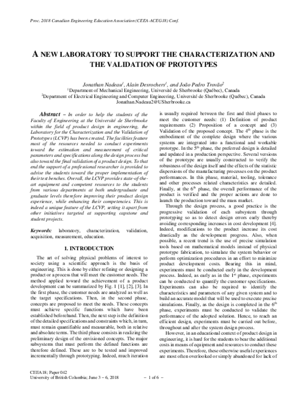 (PDF) Laboratory for Characterization and Validation of Engineering ...