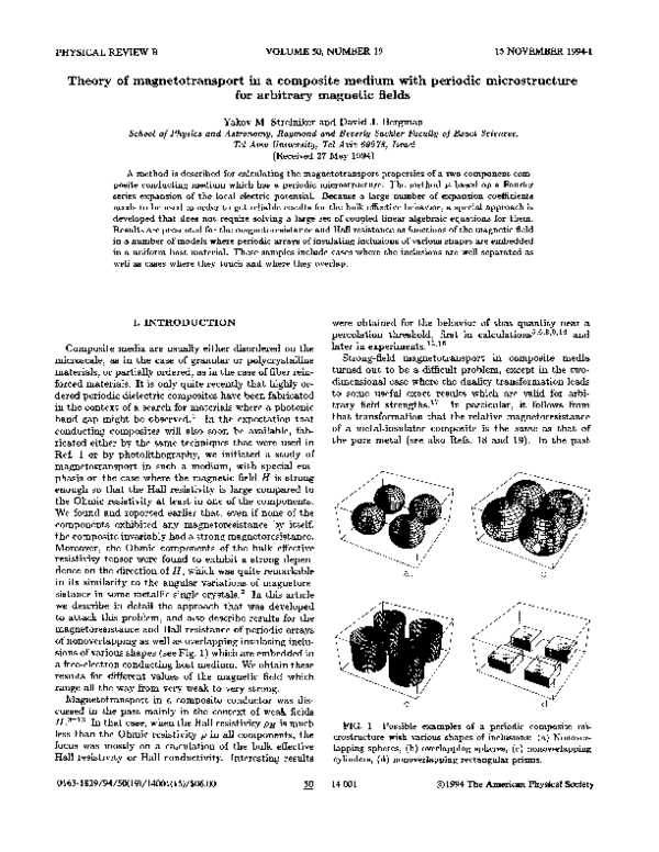 (PDF) Theory of magnetotransport in a composite medium with periodic ...