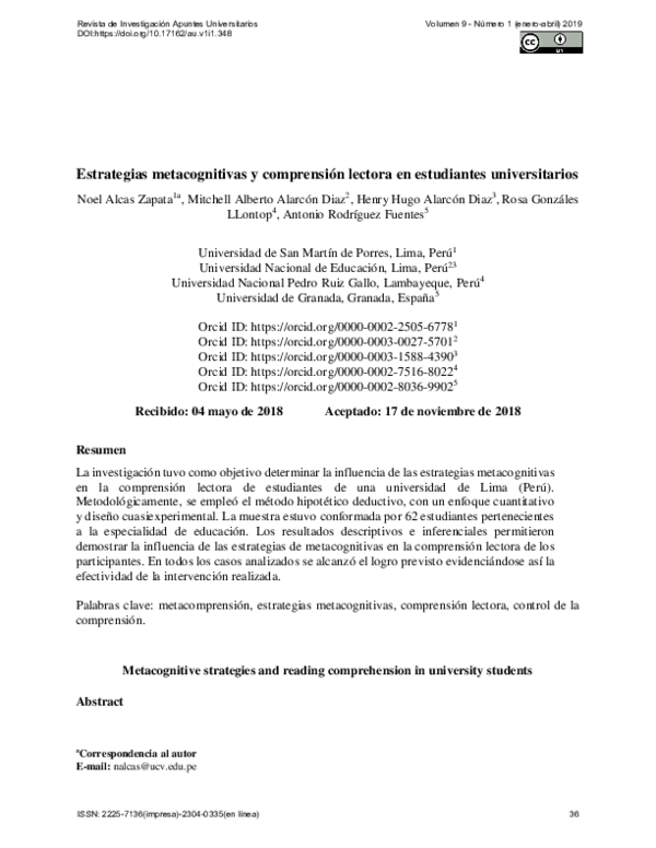 (PDF) Metacognitive strategies and reading comprehension in university ...