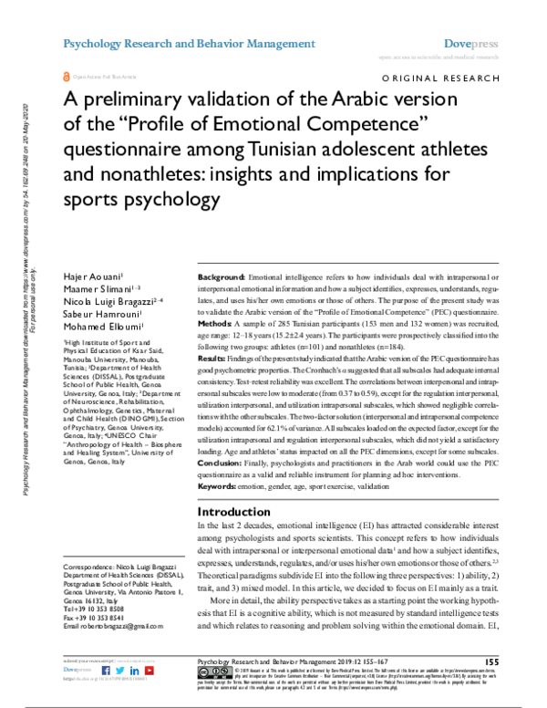 (PDF) A preliminary validation of the Arabic version of the “Profile of ...