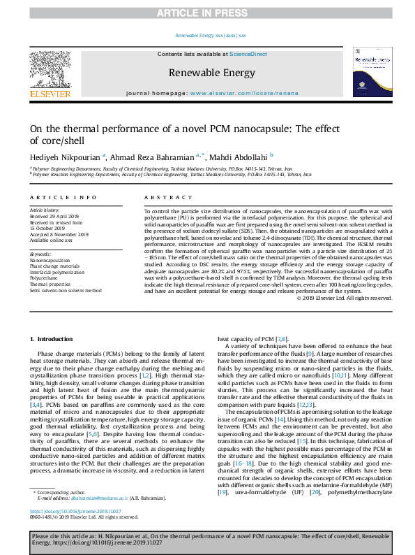 (PDF) On the thermal performance of a novel PCM nanocapsule: The effect ...