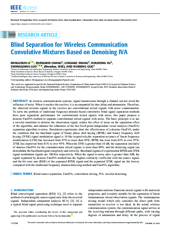 (PDF) Blind Separation for Wireless Communication Convolutive Mixtures ...