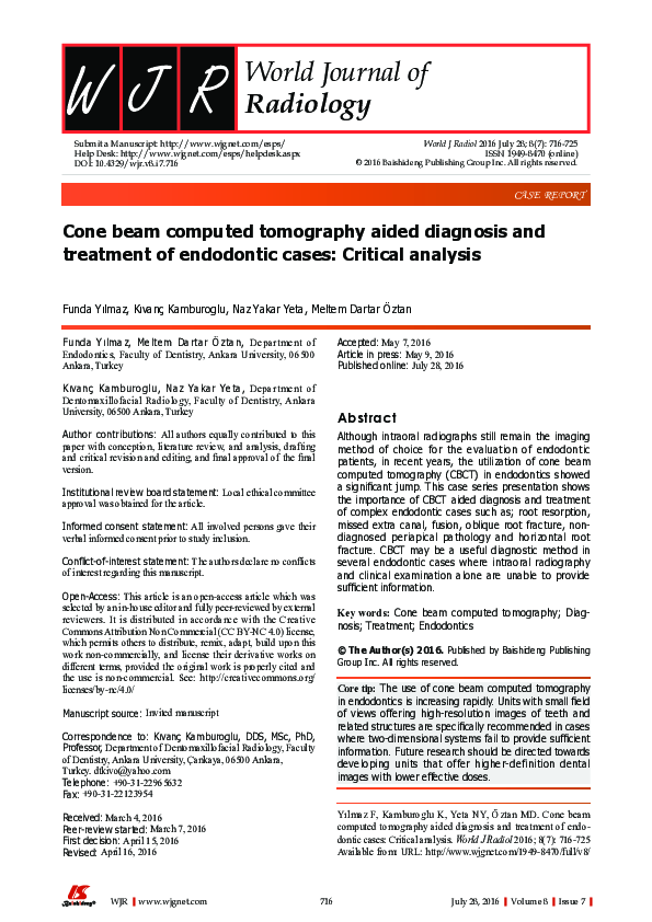 (PDF) Cone beam computed tomography aided diagnosis and treatment of ...