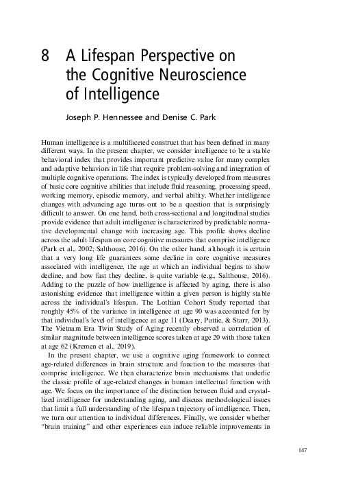 (PDF) A Lifespan Perspective on the Cognitive Neuroscience of Intelligence