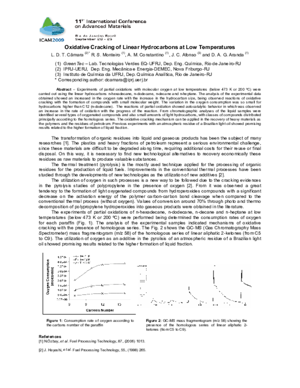 (PDF) Oxidative Cracking of Linear Hydrocarbons at Low Temperatures