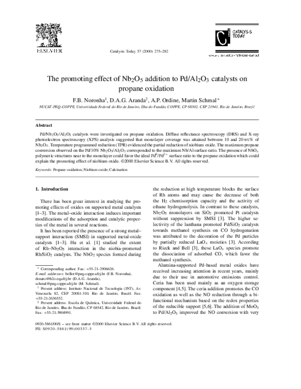(PDF) The promoting effect of Nb2O5 addition to Pd/Al2O3 catalysts on ...