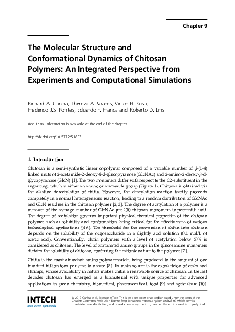 (PDF) The Molecular Structure and Conformational Dynamics of Chitosan ...