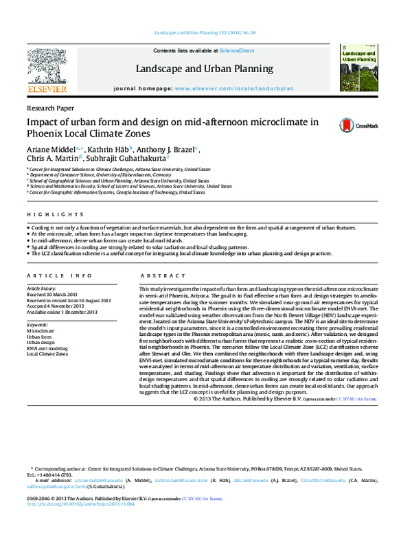 (PDF) Impact of urban form and design on mid-afternoon microclimate in ...