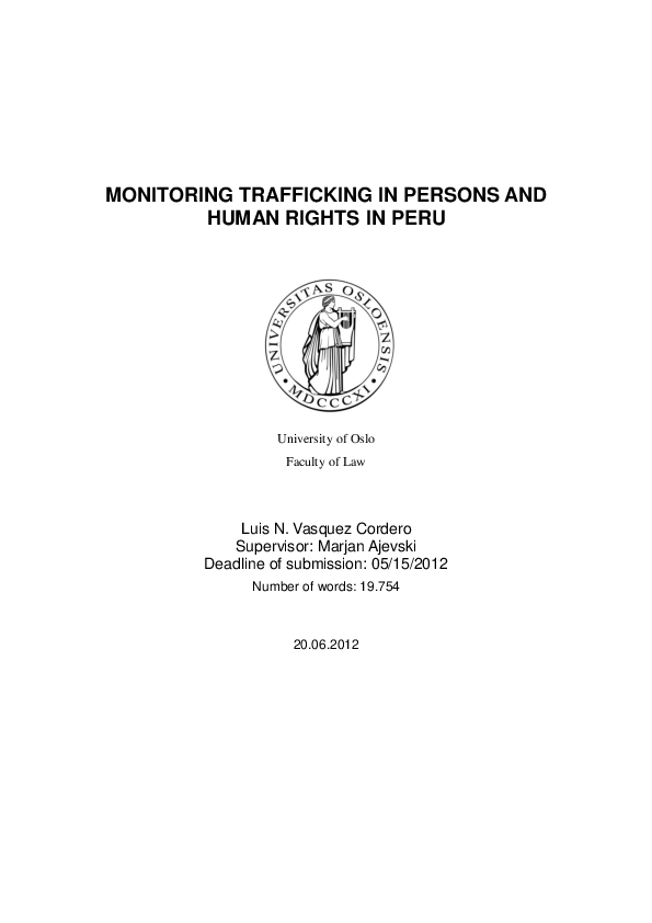 (PDF) Monitoring Trafficking in Persons and Human Rights in Peru