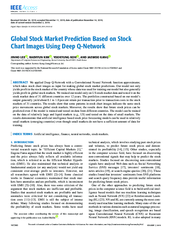 (PDF) Global Stock Market Prediction Based on Stock Chart Images Using ...