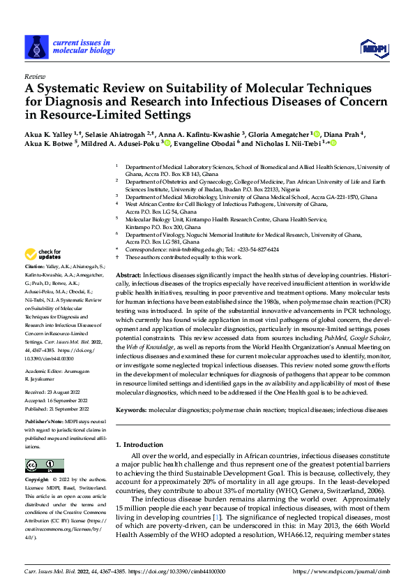 (PDF) A Systematic Review on Suitability of Molecular Techniques for ...