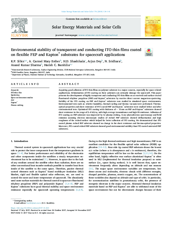 (PDF) Environmental stability of transparent and conducting ITO thin ...