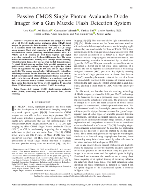 (PDF) Passive CMOS Single Photon Avalanche Diode Imager for a Gun ...