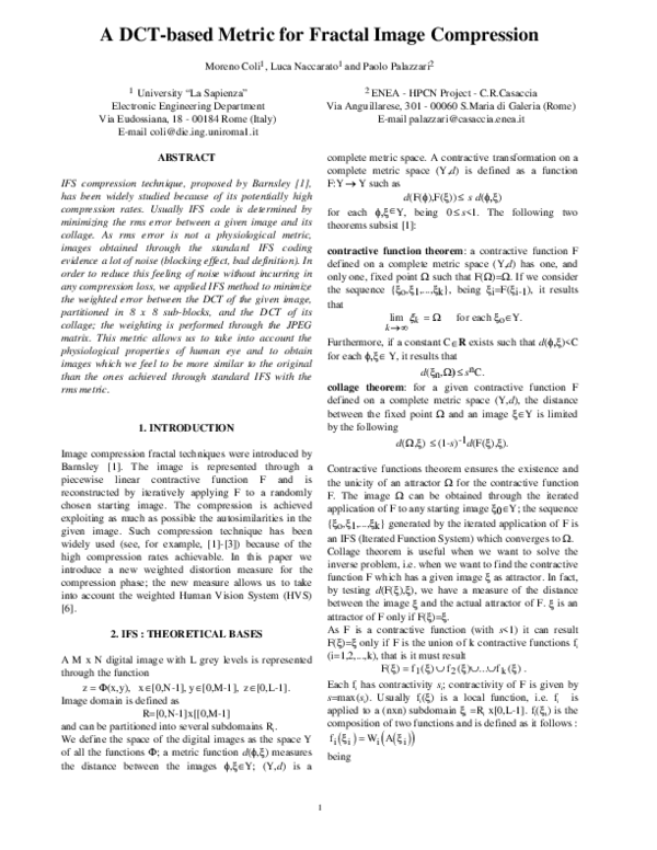 (PDF) A DCT-based Metric for Fractal Image Compression