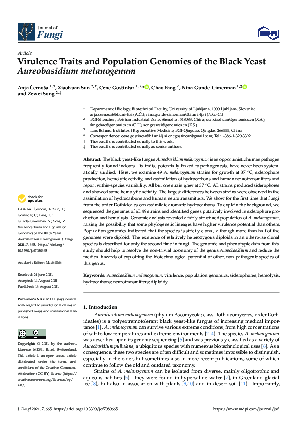 (PDF) Virulence Traits and Population Genomics of the Black Yeast ...