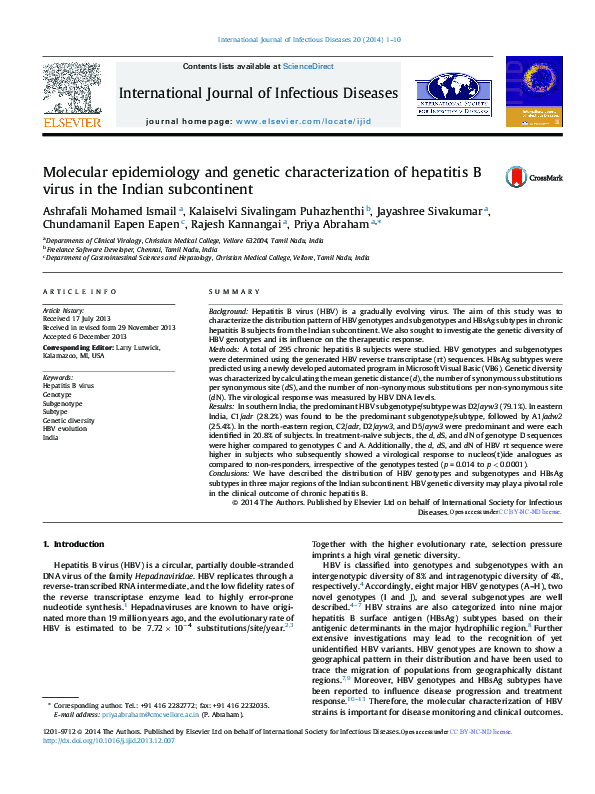 (PDF) Molecular epidemiology and genetic characterization of hepatitis ...