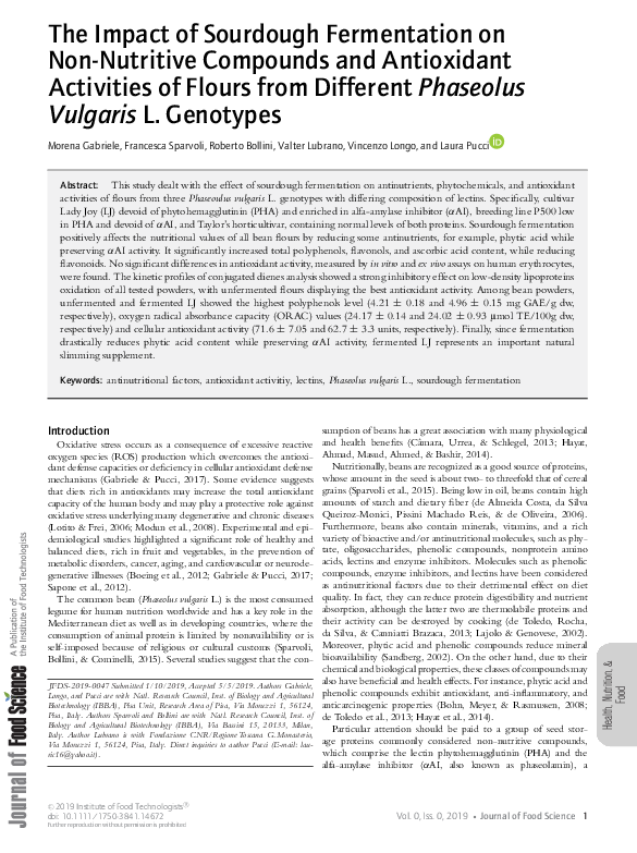 (PDF) The Impact of Sourdough Fermentation on Non‐Nutritive Compounds ...