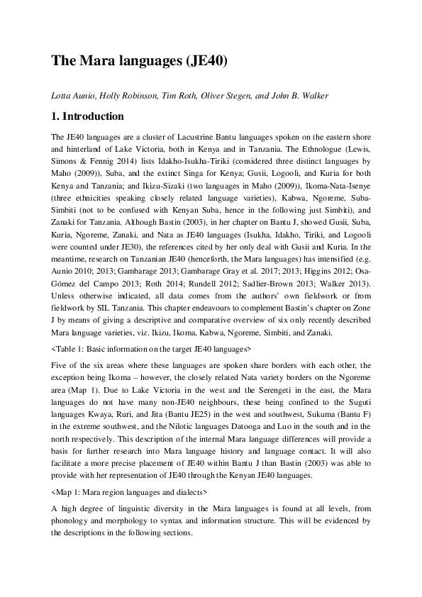 (PDF) The Mara languages JE40