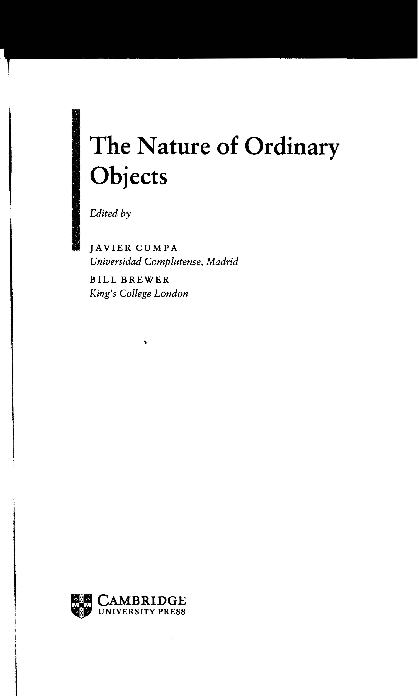 (PDF) The Nature of Ordinary Objects
