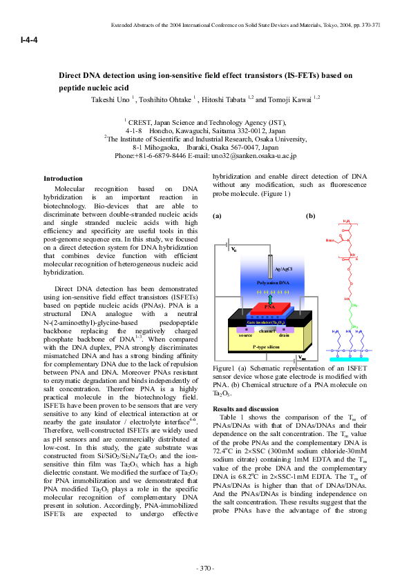 (PDF) Direct DNA detection using ion-sensitive field effect transistors ...