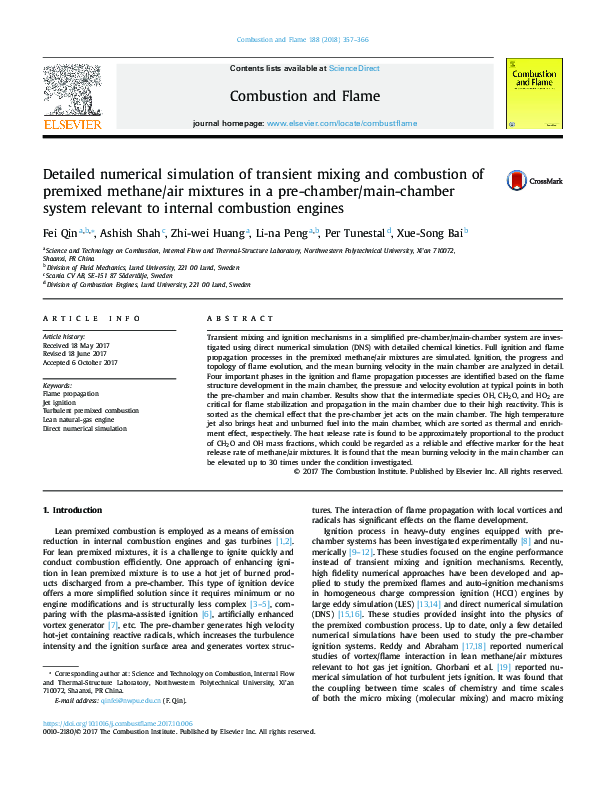 (PDF) Detailed numerical simulation of transient mixing and combustion ...