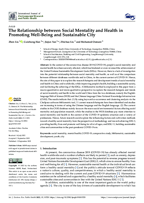 (PDF) The Relationship between Social Mentality and Health in Promoting ...