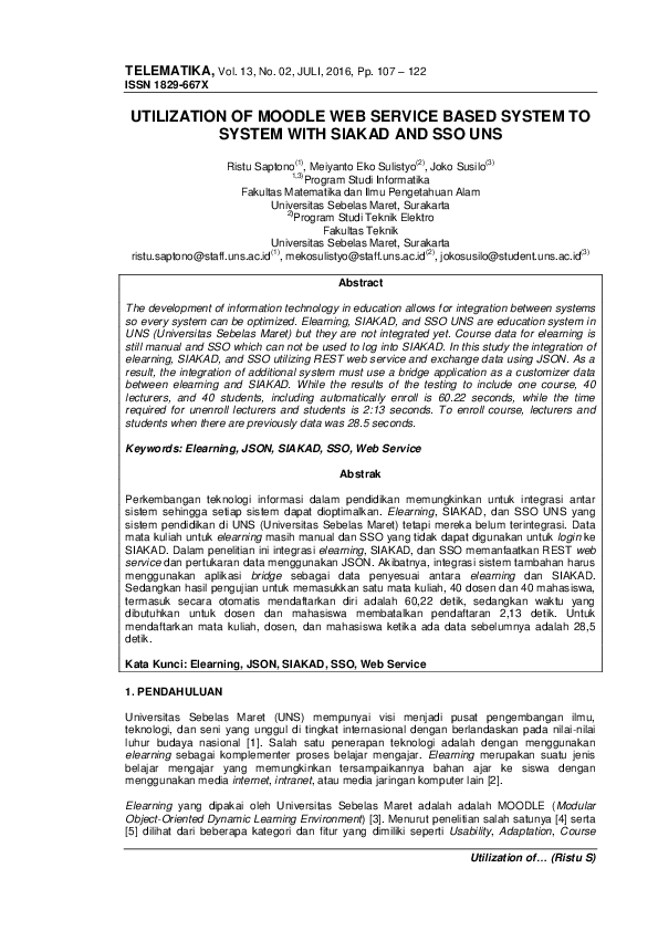 (PDF) Utilization of Moodle Web Service Based System to System with ...