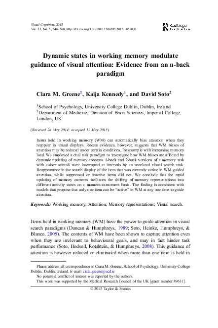 (PDF) Dynamic states in working memory modulate guidance of visual ...