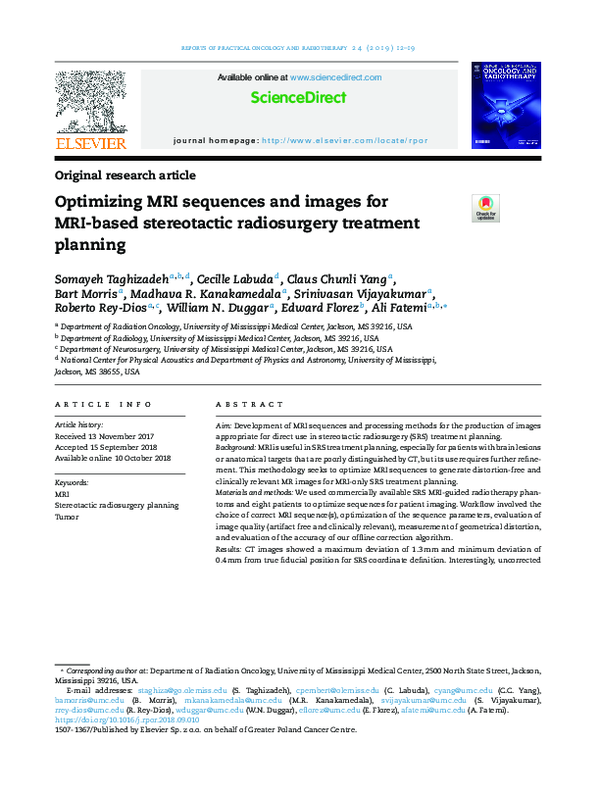 (PDF) Optimizing MRI sequences and images for MRI-based stereotactic ...