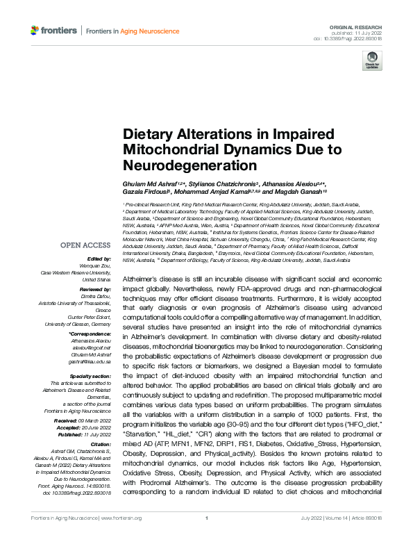 (PDF) Dietary Alterations in Impaired Mitochondrial Dynamics Due to ...