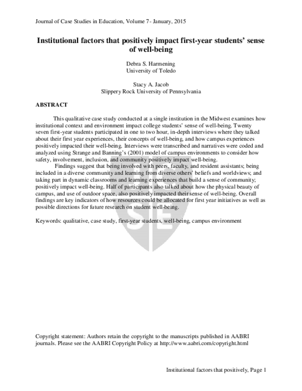 (PDF) Journal of Case Studies in Education, Volume 7- January, 2015